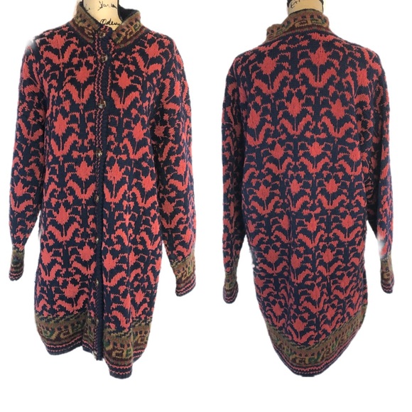 the j. peterman company Sweaters - J.peterman Company sz m long batik sweater button
